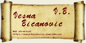 Vesna Bicanović vizit kartica